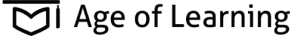 Age of Learning logo, with open book icon at left (CZI venture investments portfolio).