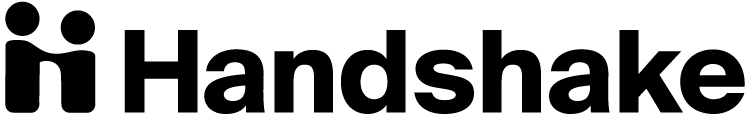 Handshake logo, with stylized icon of two people shaking hands at left (CZI venture investments portfolio).