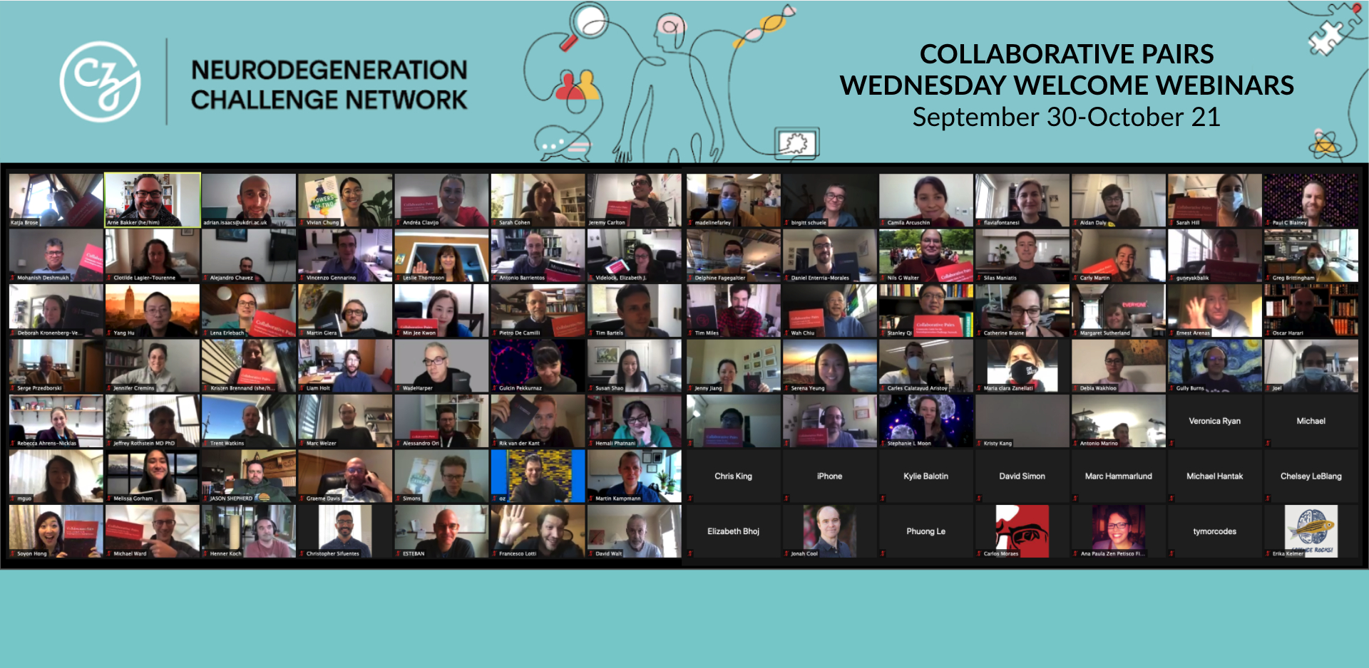 Two screenshots of meeting attendees on the Zoom platform.